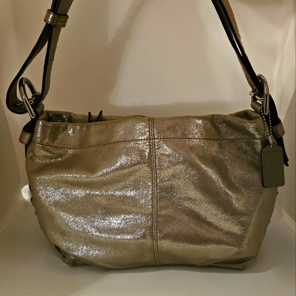 Coach Golden Metallic Shoulder Bag